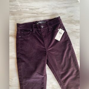 🍇 NWT - HUDSON Barbara High-Waist Velvet Skinny Jeans in Prism Purple size 24